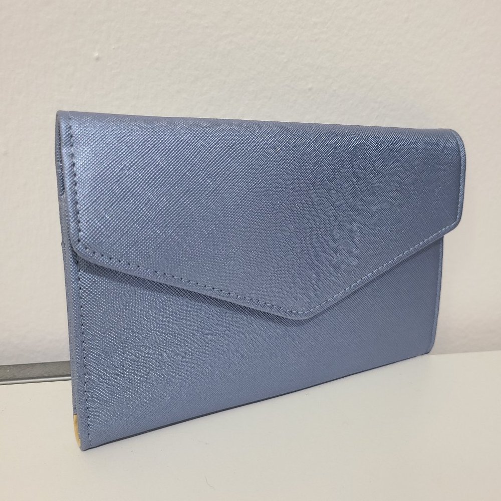Amazon Women's Oversized Light Blue Envelope Clutch Wallet